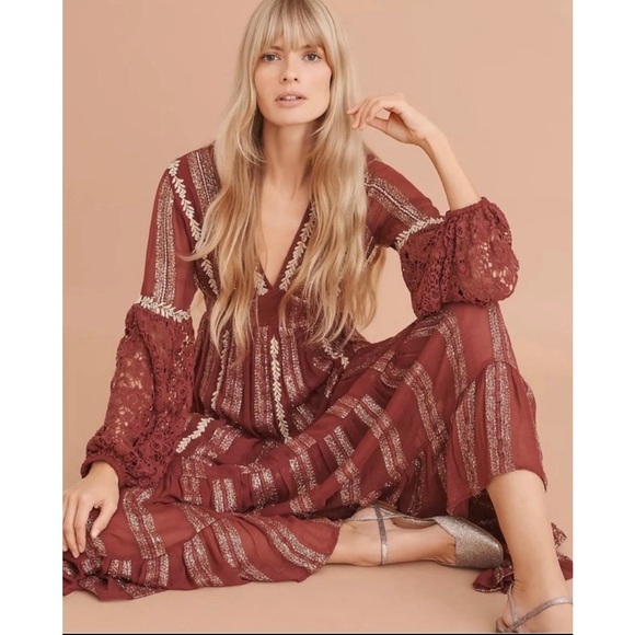 Anthropologie Verb Pallavi Singhee Embellished Dress‎ Size 8 - Picture 2 of 14